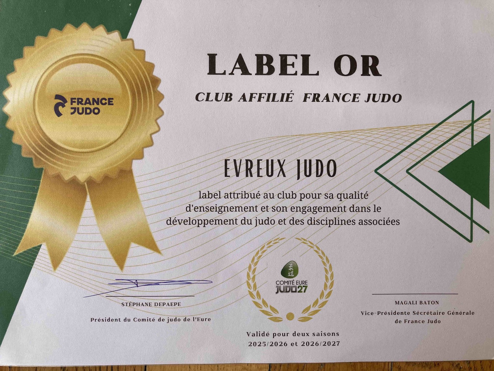 EVREUX JUDO EN OR !