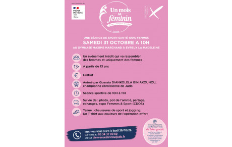 SAMEDI 31 OCTOBRE : LES FEMMES ONT RV AVEC LE SPORT-SANTÉ